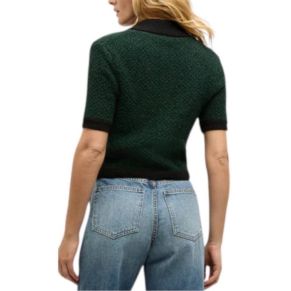 Veronica Beard Green and Black Short Sleeve Cardigan - Picture 4 of 11